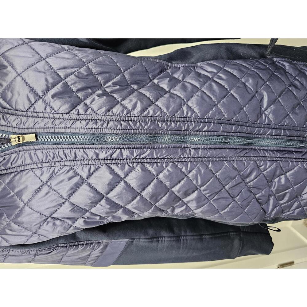 Athleta Rock Springs Quilted Long Hooded Jacket with Mixed Fabric Sleeves - Picture 2 of 9